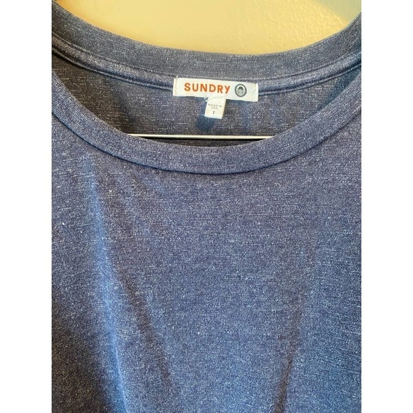 Sundry Navy Blue Tie Front Ruched T-Shirt Mini Dress - Picture 4 of 6